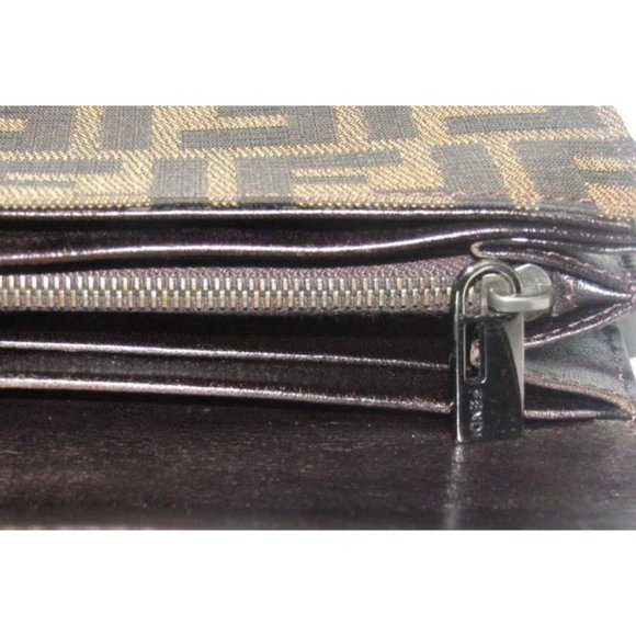 Fendi Tobacco Zucca Large 'F' Print Continental - Picture 11 of 12